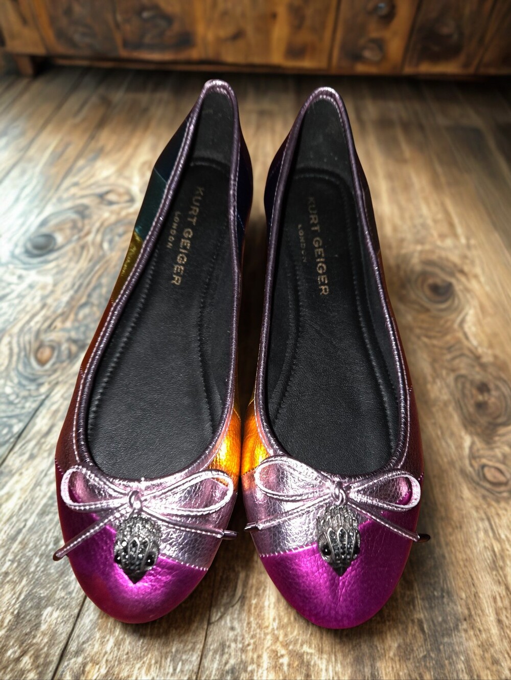 Kurt Geiger Metallic Ballerina Flats sz 38.5
